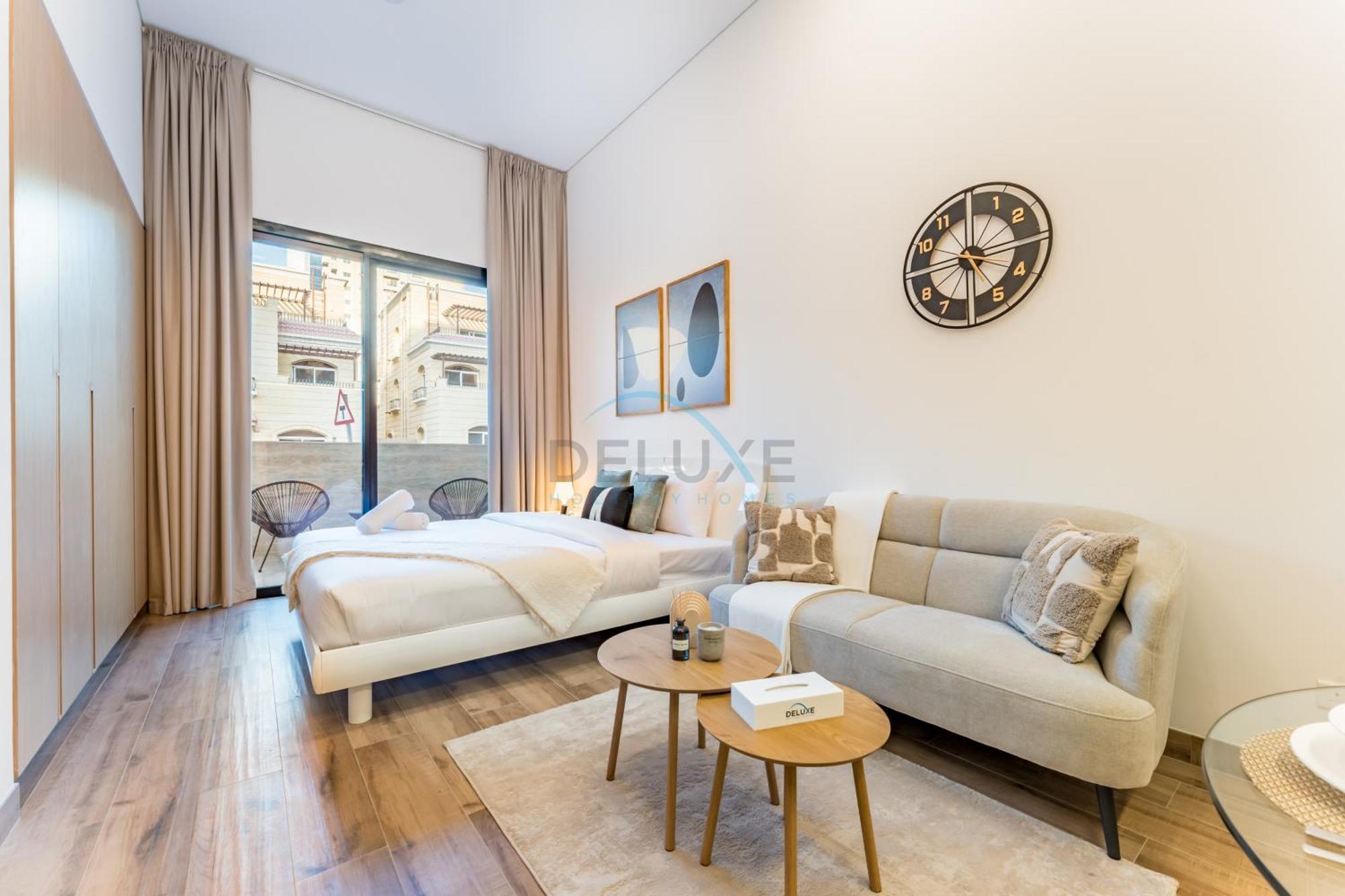 Apartment Community Views With Balcony Near Parks, Oakley Square Residences, Jumeirah Village Circle By Deluxe Homes Dubai